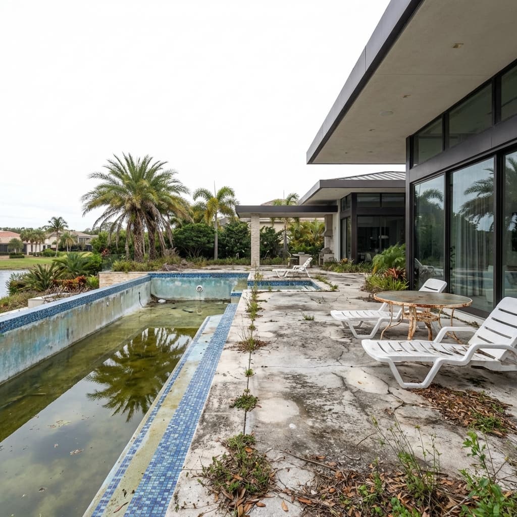 Resort-Style Pool Patio Transformation - tile and bathroom remodeling project in Secaucus